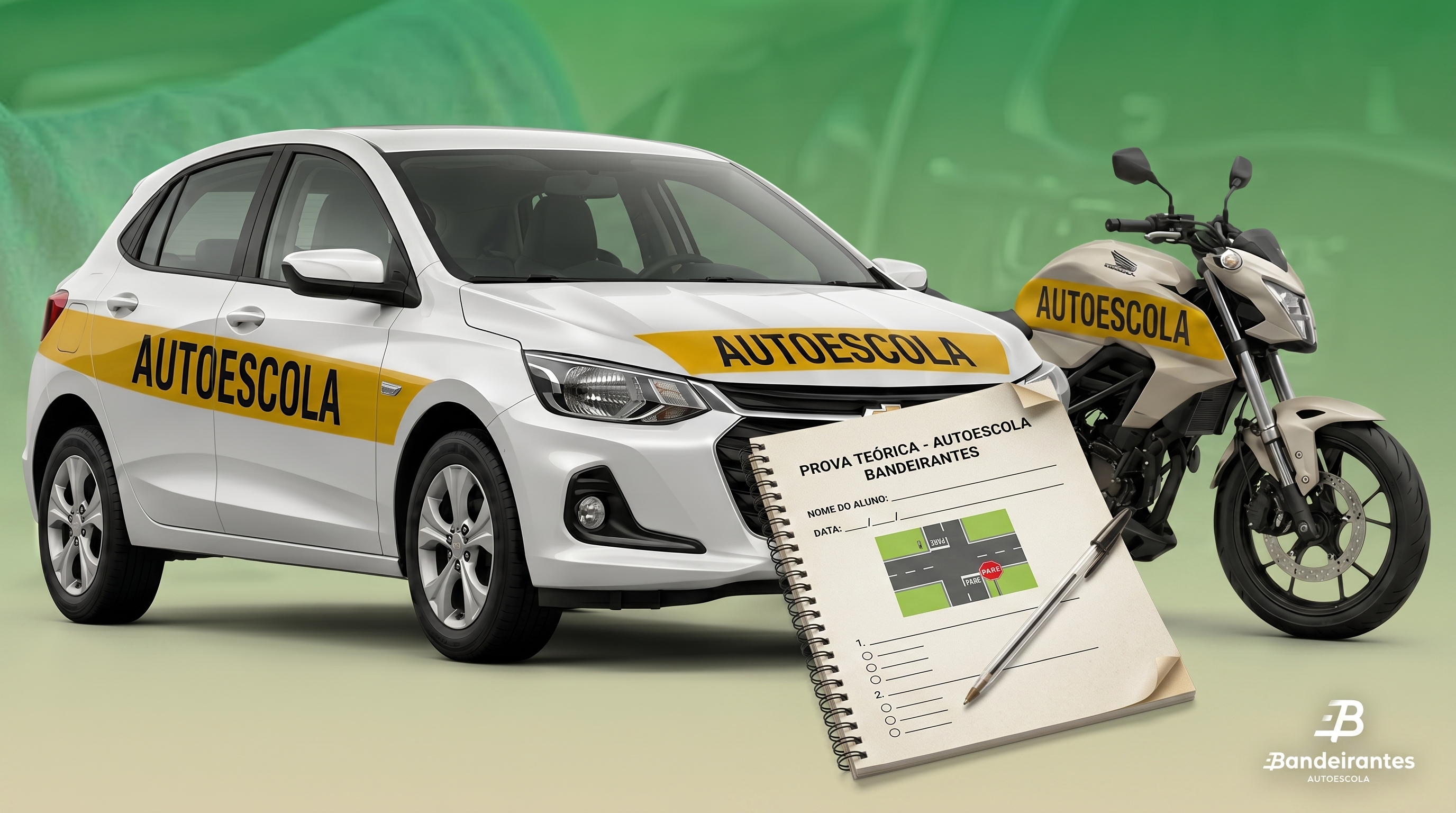 PACOTE BRONZE- 2 AULAS PRÁTICAS + PROVA TEÓRICA (CARRO/MOTO)