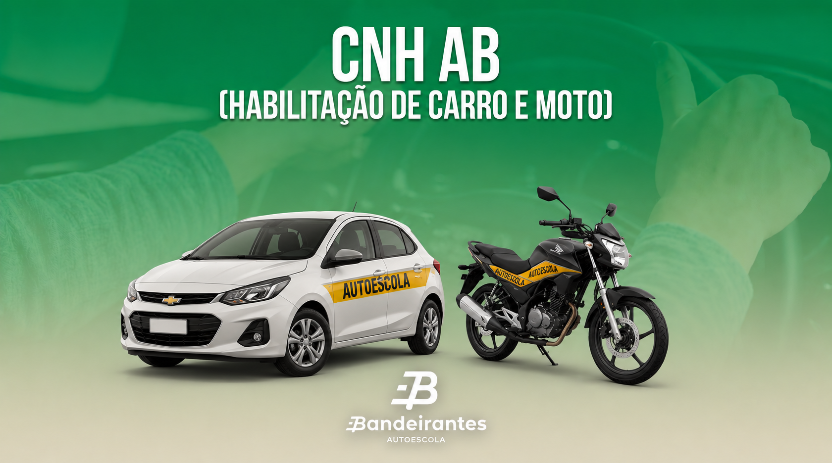 AULAS PRÁTICAS DE CONDUÇÃO AB 02 CARRO + 02 MOTO